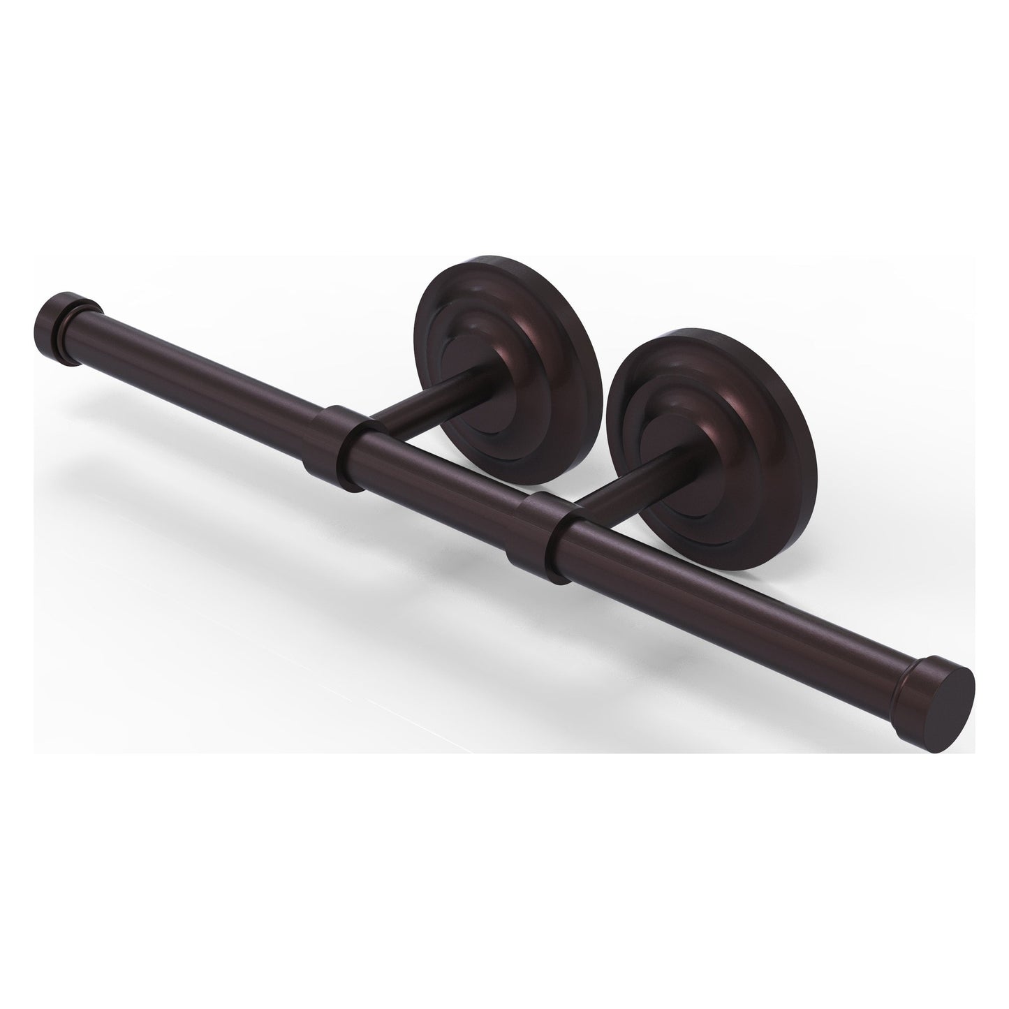 Allied Brass Que New 14.9" x 3.6" Antique Bronze Solid Brass Double Roll Toilet Tissue Holder