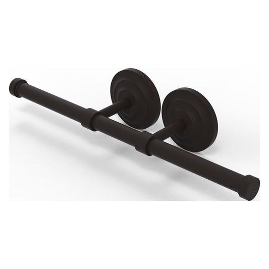 Allied Brass Que New 14.9" x 3.6" Oil Rubbed Bronze Solid Brass Double Roll Toilet Tissue Holder