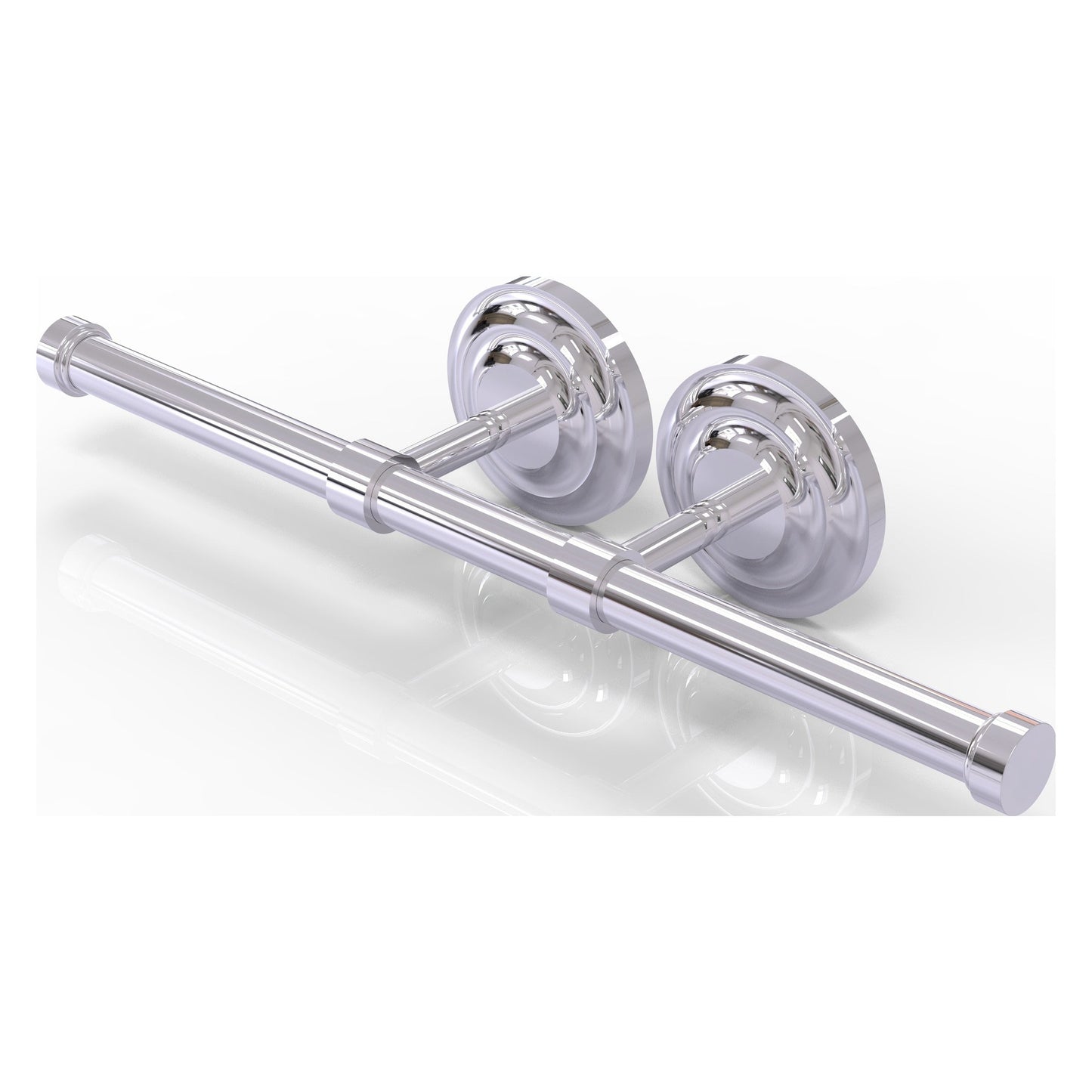 Allied Brass Que New 14.9" x 3.6" Polished Chrome Solid Brass Double Roll Toilet Tissue Holder
