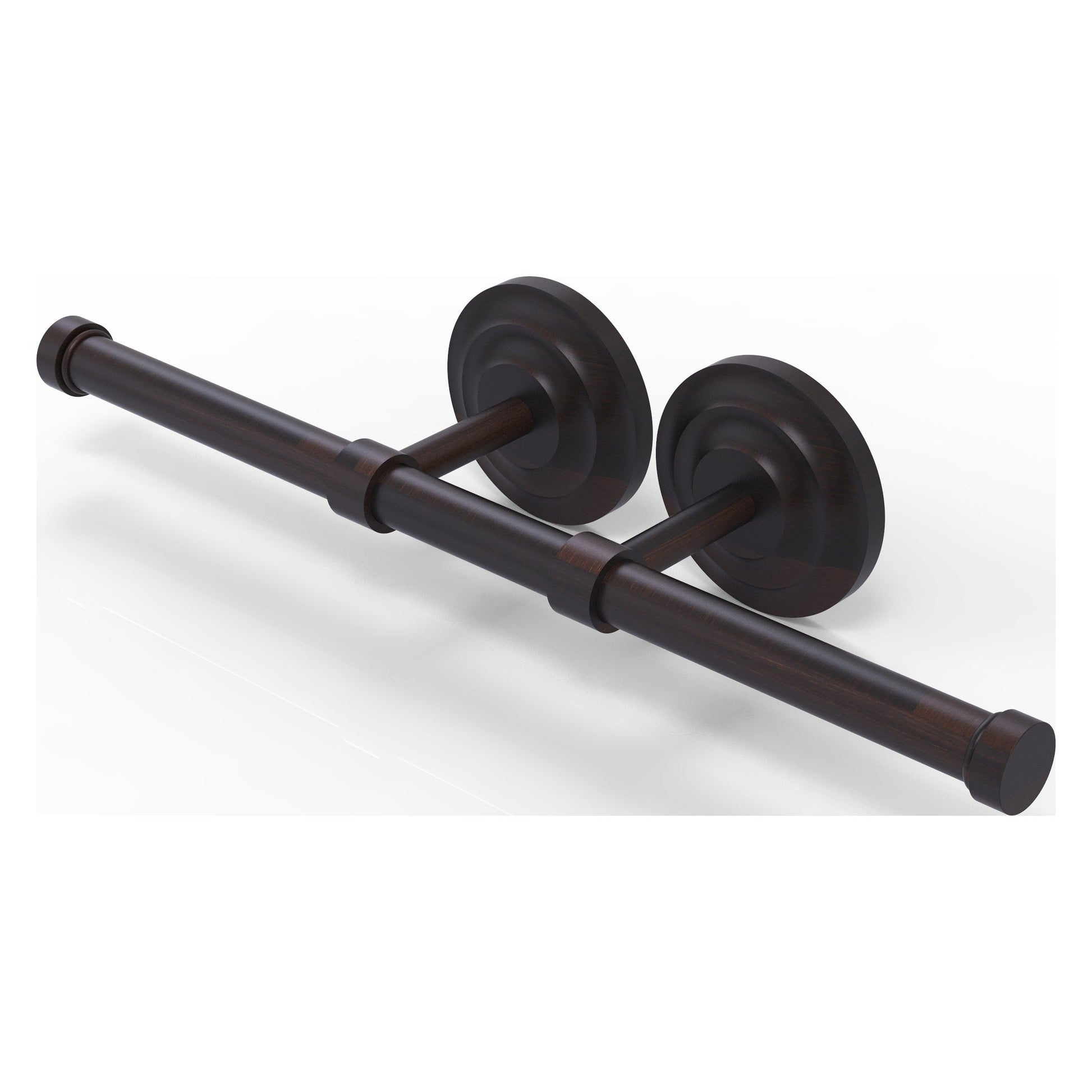 Allied Brass Que New 14.9" x 3.6" Venetian Bronze Solid Brass Double Roll Toilet Tissue Holder