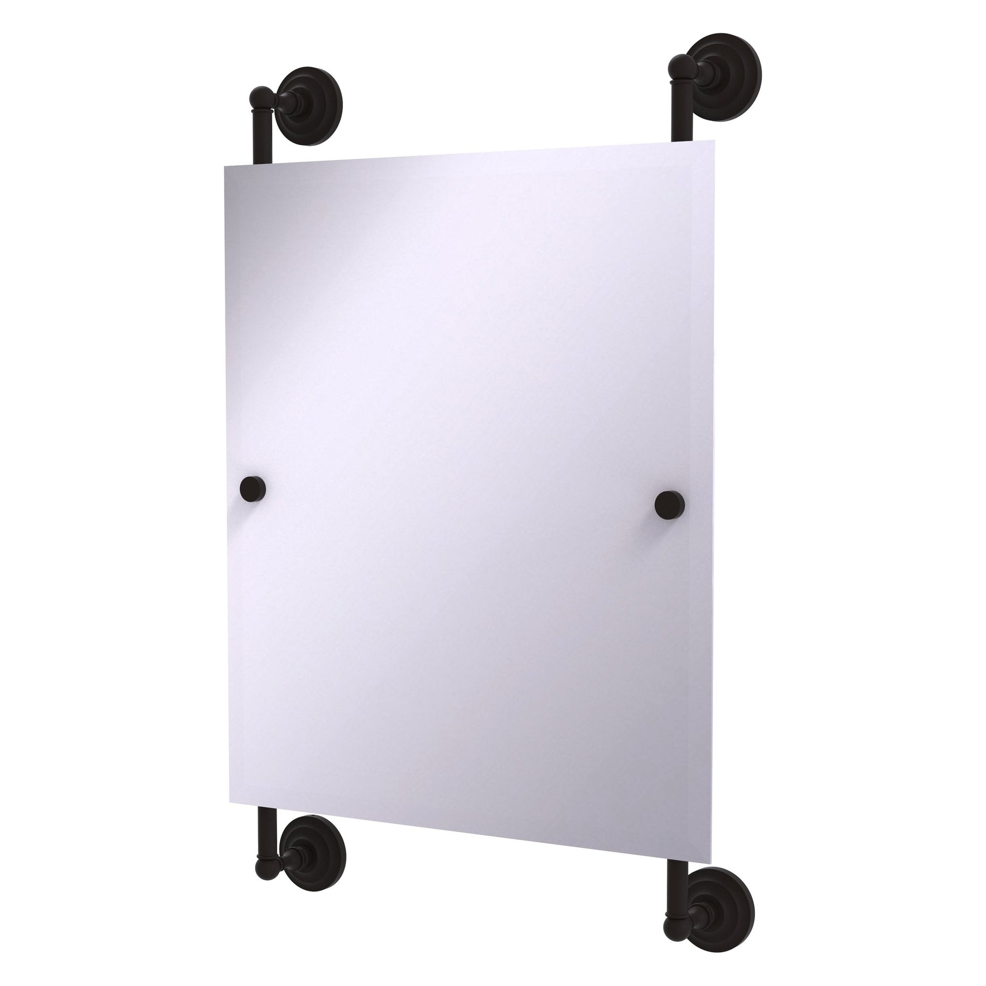 Allied Brass Que New 21" x 3.8" Oil Rubbed Bronze Solid Brass Rectangular Frameless Rail Mounted Mirror