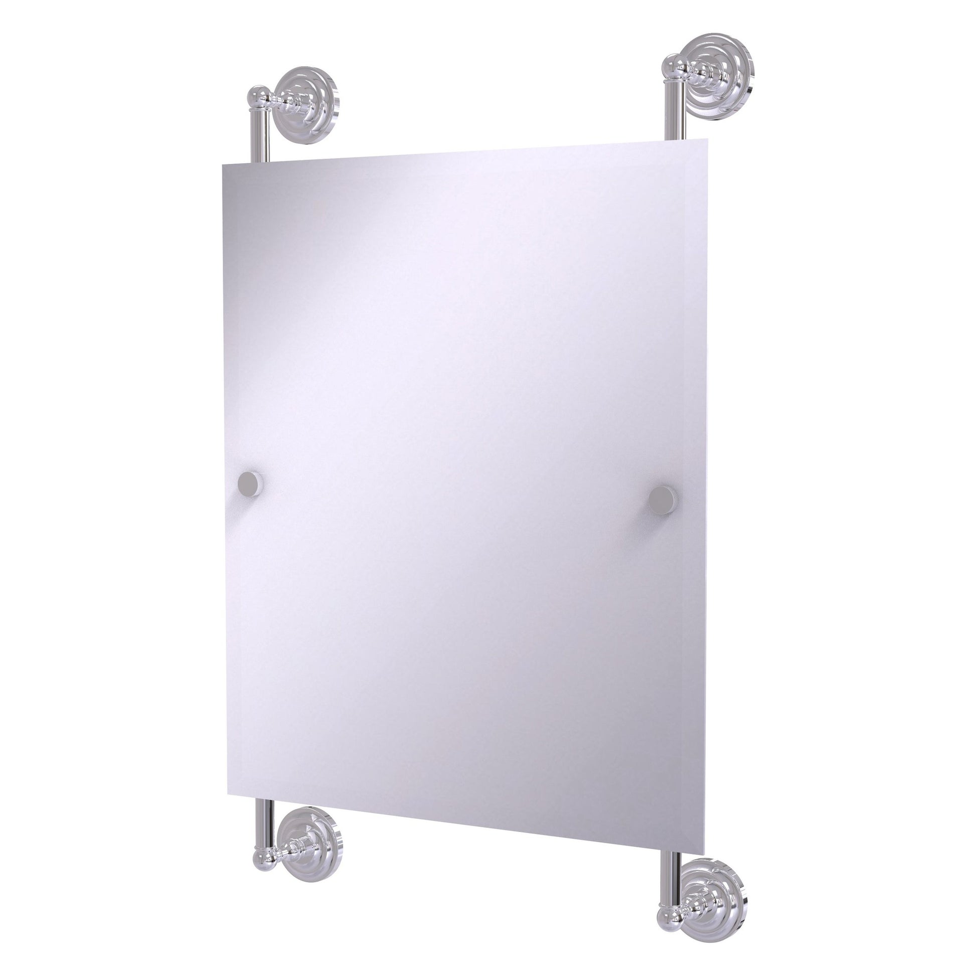 Allied Brass Que New 21" x 3.8" Polished Chrome Solid Brass Rectangular Frameless Rail Mounted Mirror