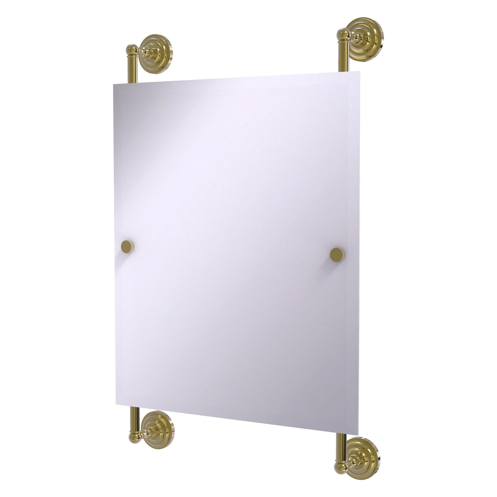 Allied Brass Que New 21" x 3.8" Unlacquered Brass Solid Brass Rectangular Frameless Rail Mounted Mirror