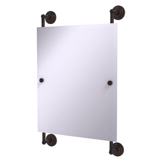 Allied Brass Que New 21" x 3.8" Venetian Bronze Solid Brass Rectangular Frameless Rail Mounted Mirror