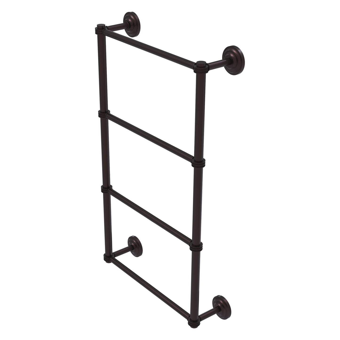 Allied Brass Que New 30" x 5.4" Antique Bronze Solid Brass 4-Tier 30 Inches Ladder Towel Bar With Dotted Detail