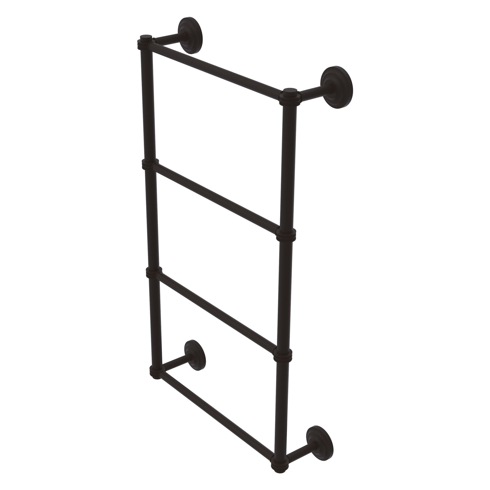 Allied Brass Que New 30" x 5.4" Oil Rubbed Bronze Solid Brass 4-Tier 30 Inches Ladder Towel Bar With Dotted Detail