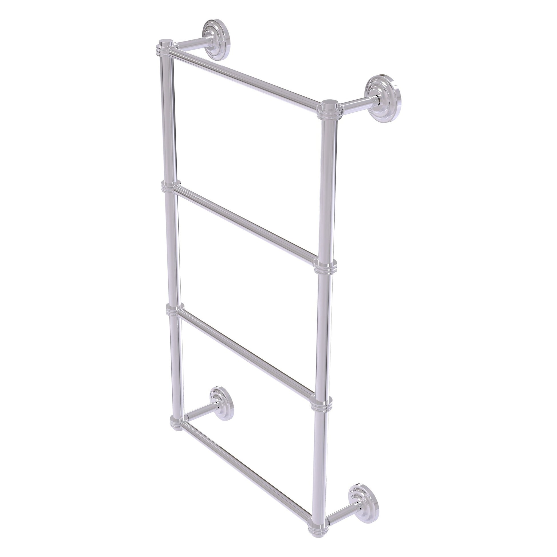 Allied Brass Que New 30" x 5.4" Polished Chrome Solid Brass 4-Tier 30 Inches Ladder Towel Bar With Dotted Detail