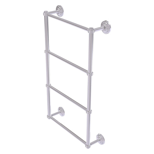 Allied Brass Que New 30" x 5.4" Polished Chrome Solid Brass 4-Tier 30 Inches Ladder Towel Bar With Grooved Detail