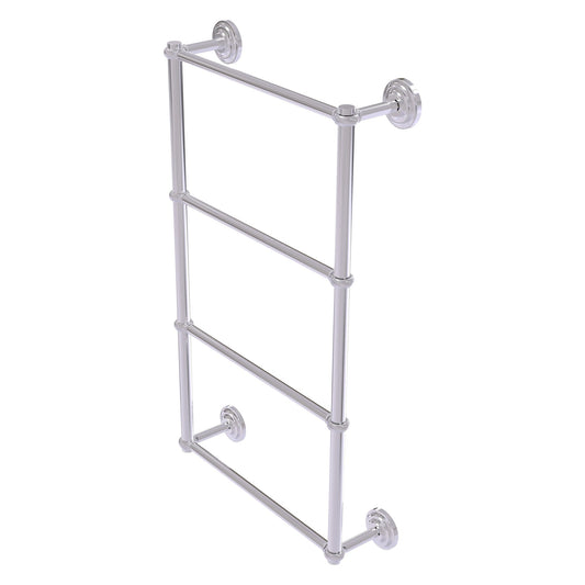 Allied Brass Que New 30" x 5.4" Polished Chrome Solid Brass 4-Tier 30 Inches Ladder Towel Bar With Twisted Detail