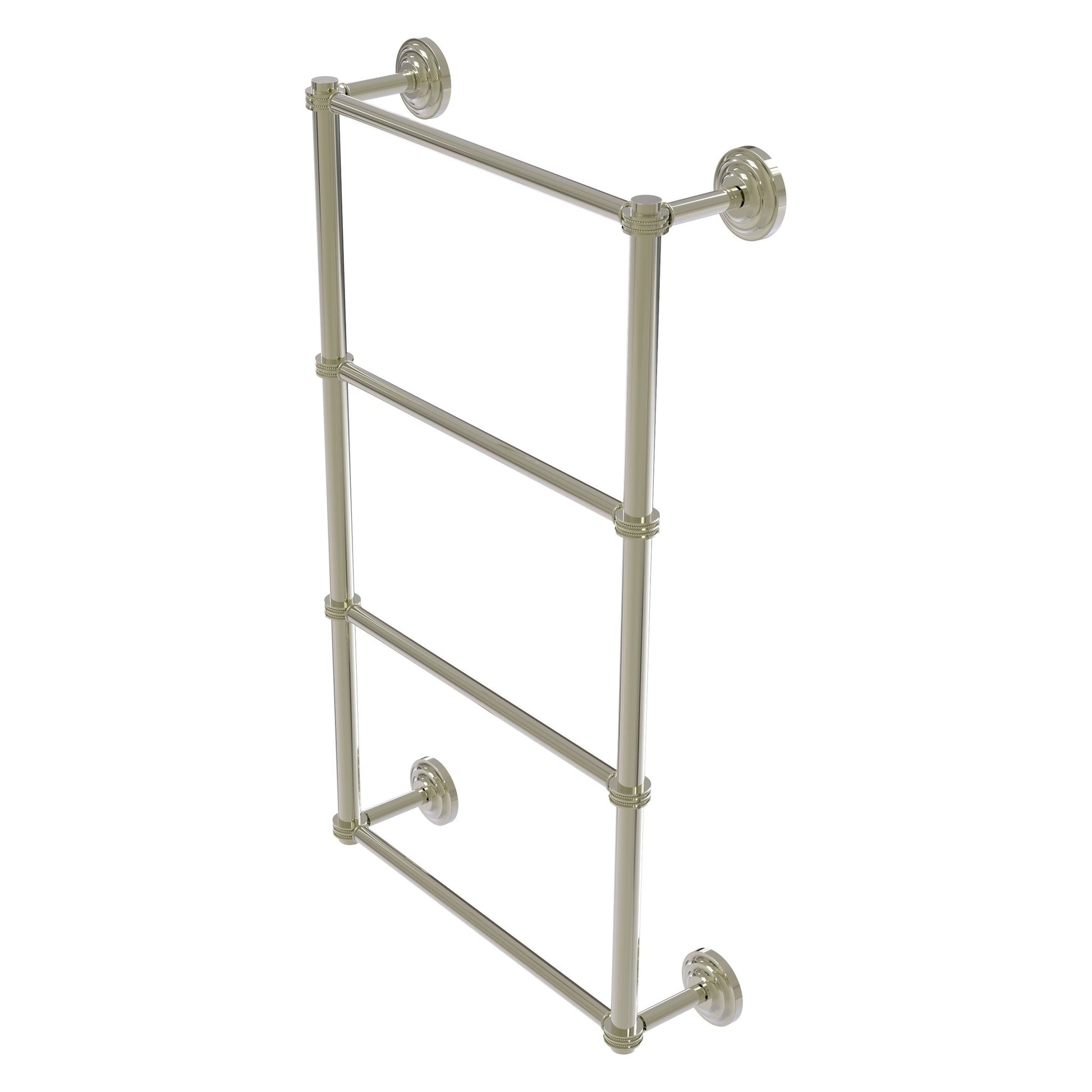 Allied Brass Que New 30" x 5.4" Polished Nickel Solid Brass 4-Tier 30 Inches Ladder Towel Bar With Dotted Detail