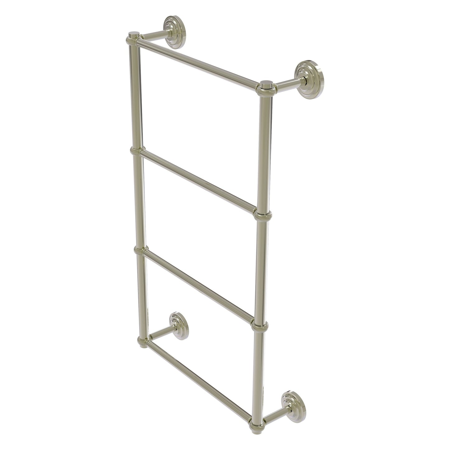 Allied Brass Que New 30" x 5.4" Polished Nickel Solid Brass 4-Tier 30 Inches Ladder Towel Bar With Twisted Detail