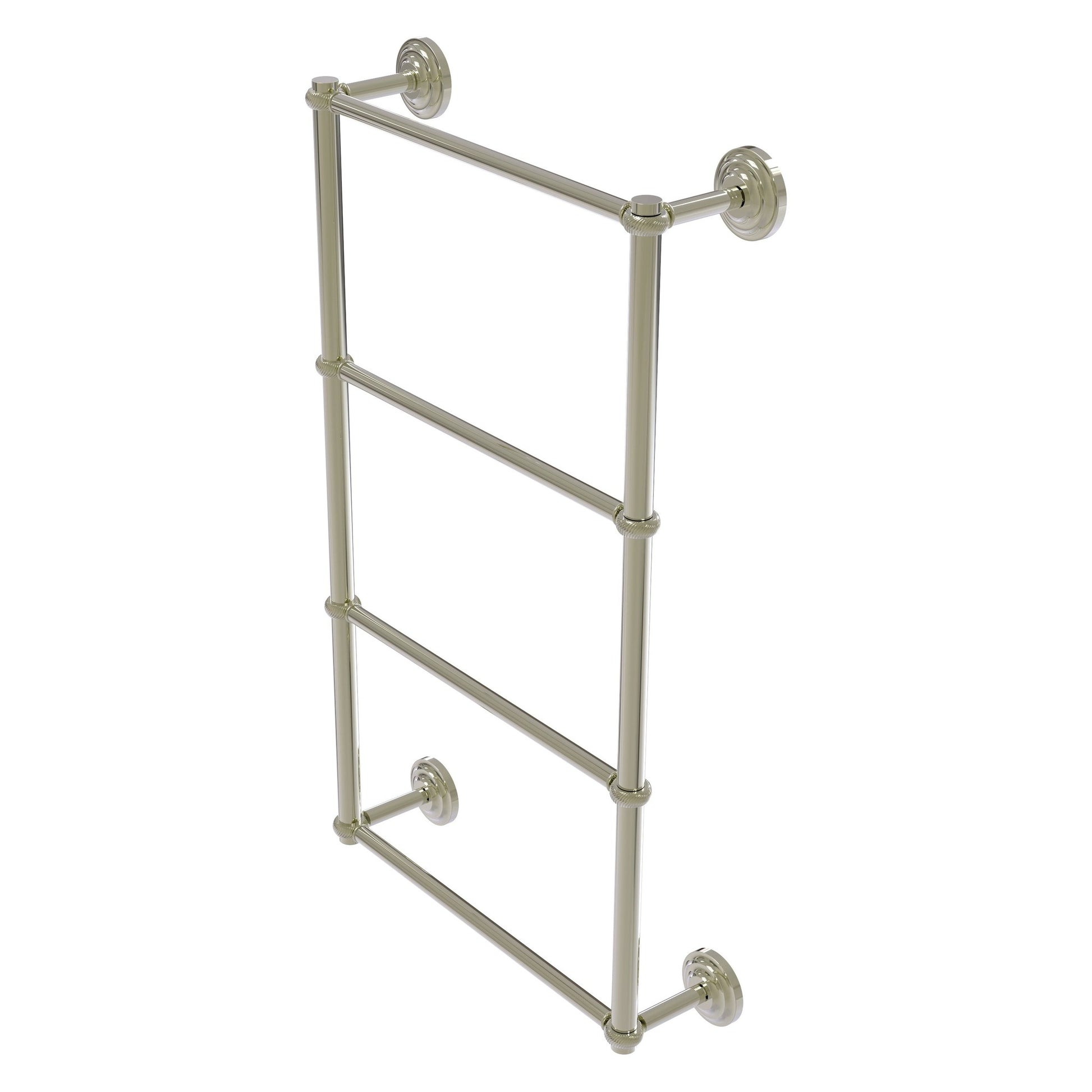 Allied Brass Que New 30" x 5.4" Polished Nickel Solid Brass 4-Tier 30 Inches Ladder Towel Bar With Twisted Detail