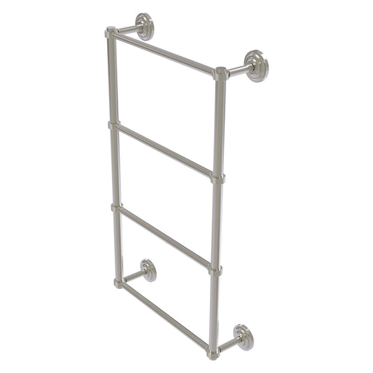 Allied Brass Que New 30" x 5.4" Satin Nickel Solid Brass 4-Tier 30 Inches Ladder Towel Bar With Grooved Detail