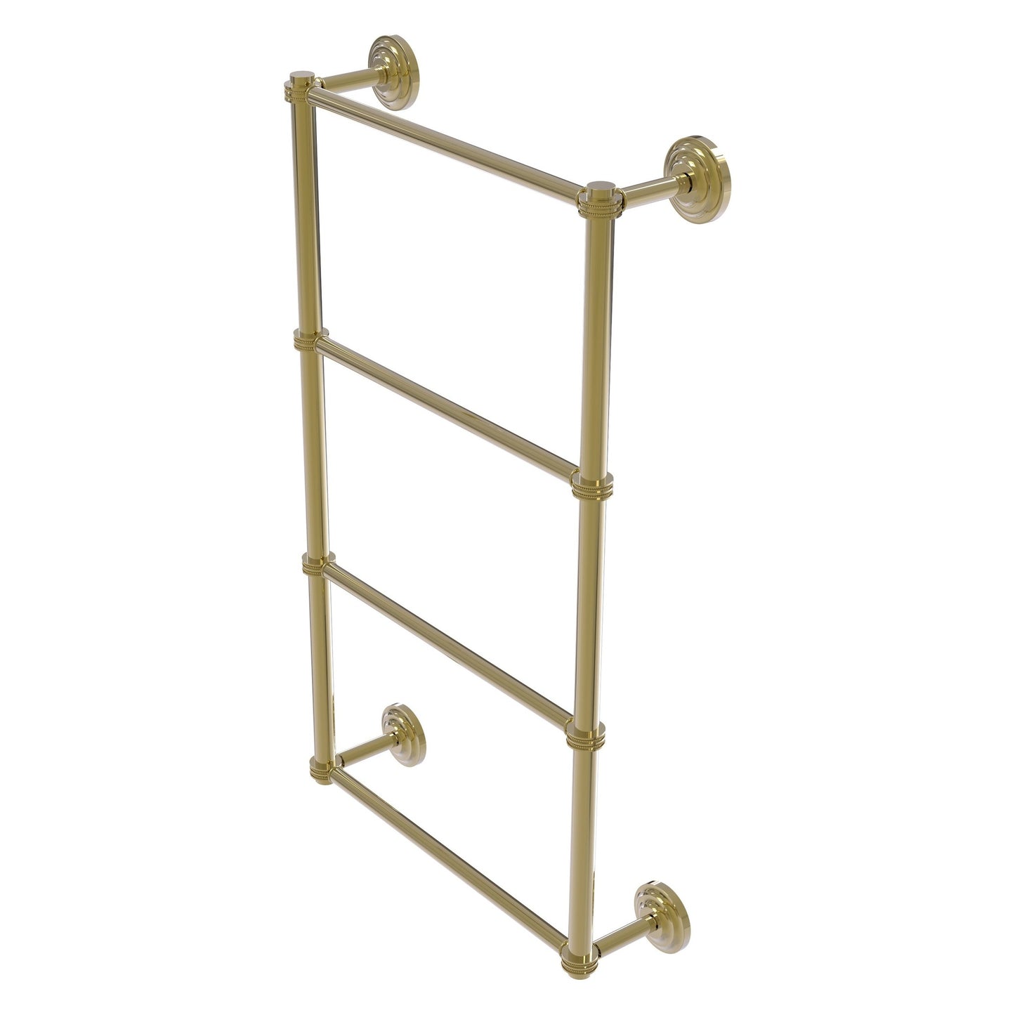 Allied Brass Que New 30" x 5.4" Unlacquered Brass Solid Brass 4-Tier 30 Inches Ladder Towel Bar With Dotted Detail