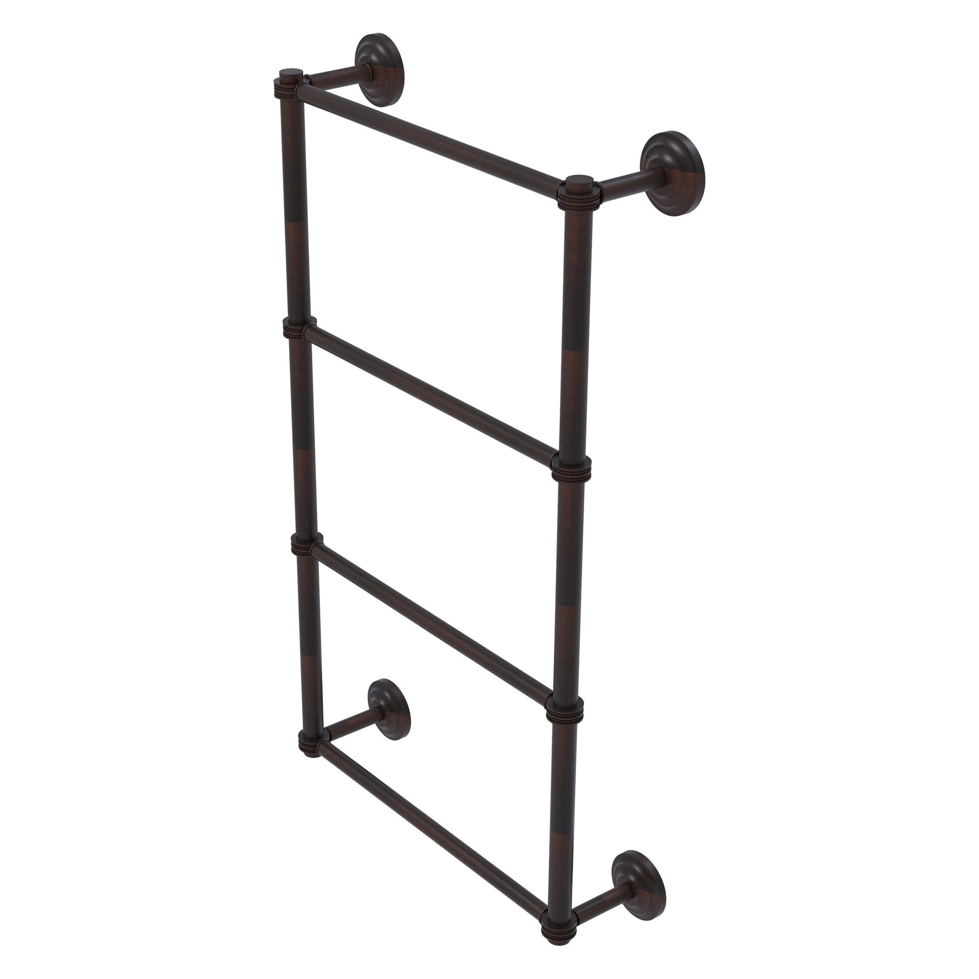 Allied Brass Que New 30" x 5.4" Venetian Bronze Solid Brass 4-Tier 30 Inches Ladder Towel Bar With Dotted Detail