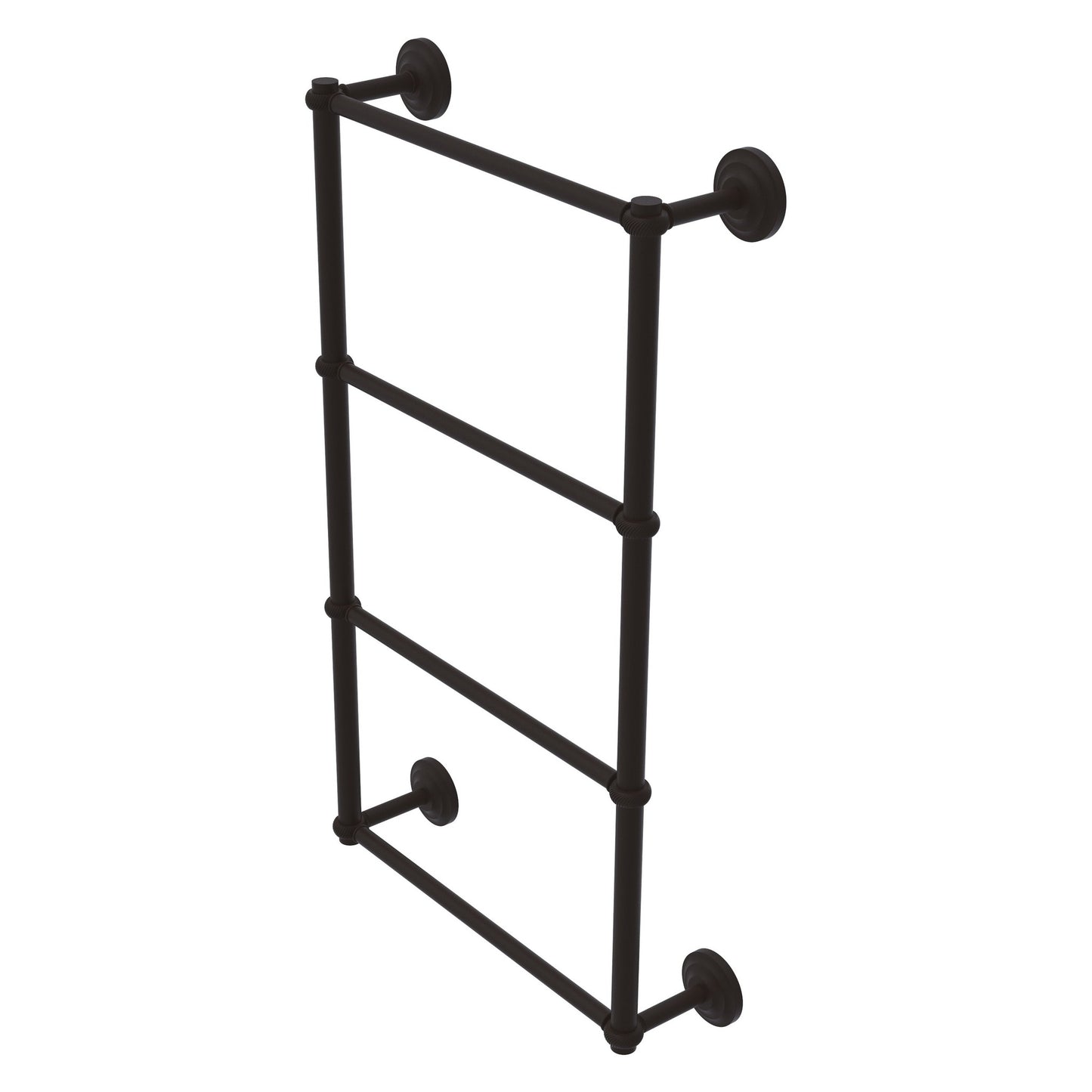 Allied Brass Que New 36" x 5.4" Oil Rubbed Bronze Solid Brass 4-Tier 36 Inches Ladder Towel Bar With Twisted Detail