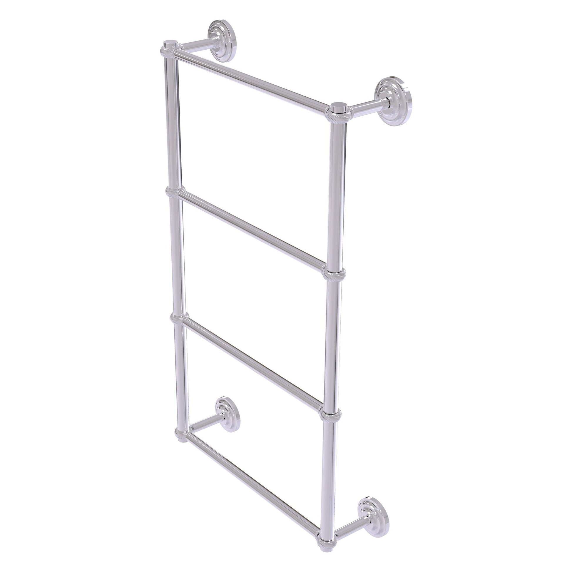 Allied Brass Que New 36" x 5.4" Polished Chrome Solid Brass 4-Tier 36 Inches Ladder Towel Bar With Twisted Detail