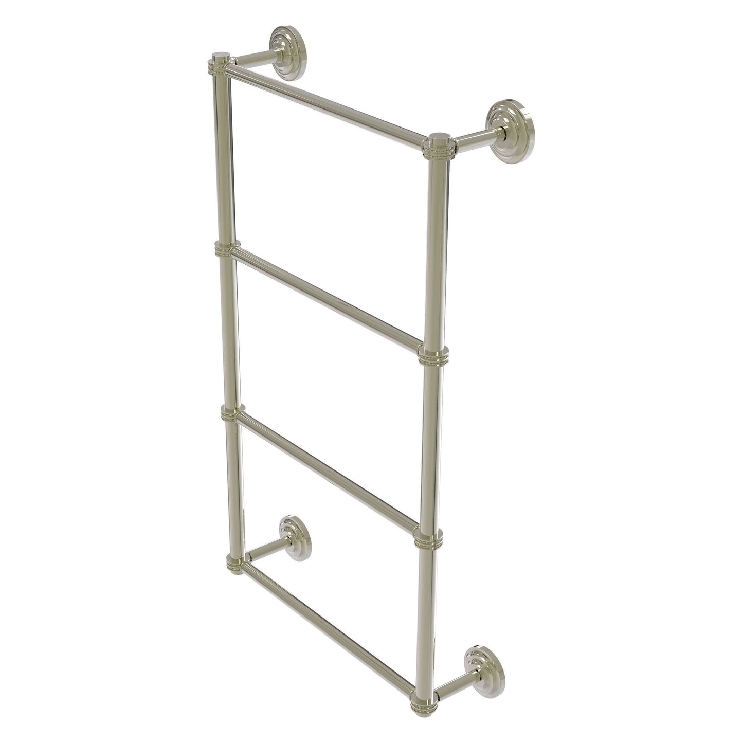 Allied Brass Que New 36" x 5.4" Polished Nickel Solid Brass 4-Tier 36 Inches Ladder Towel Bar With Dotted Detail