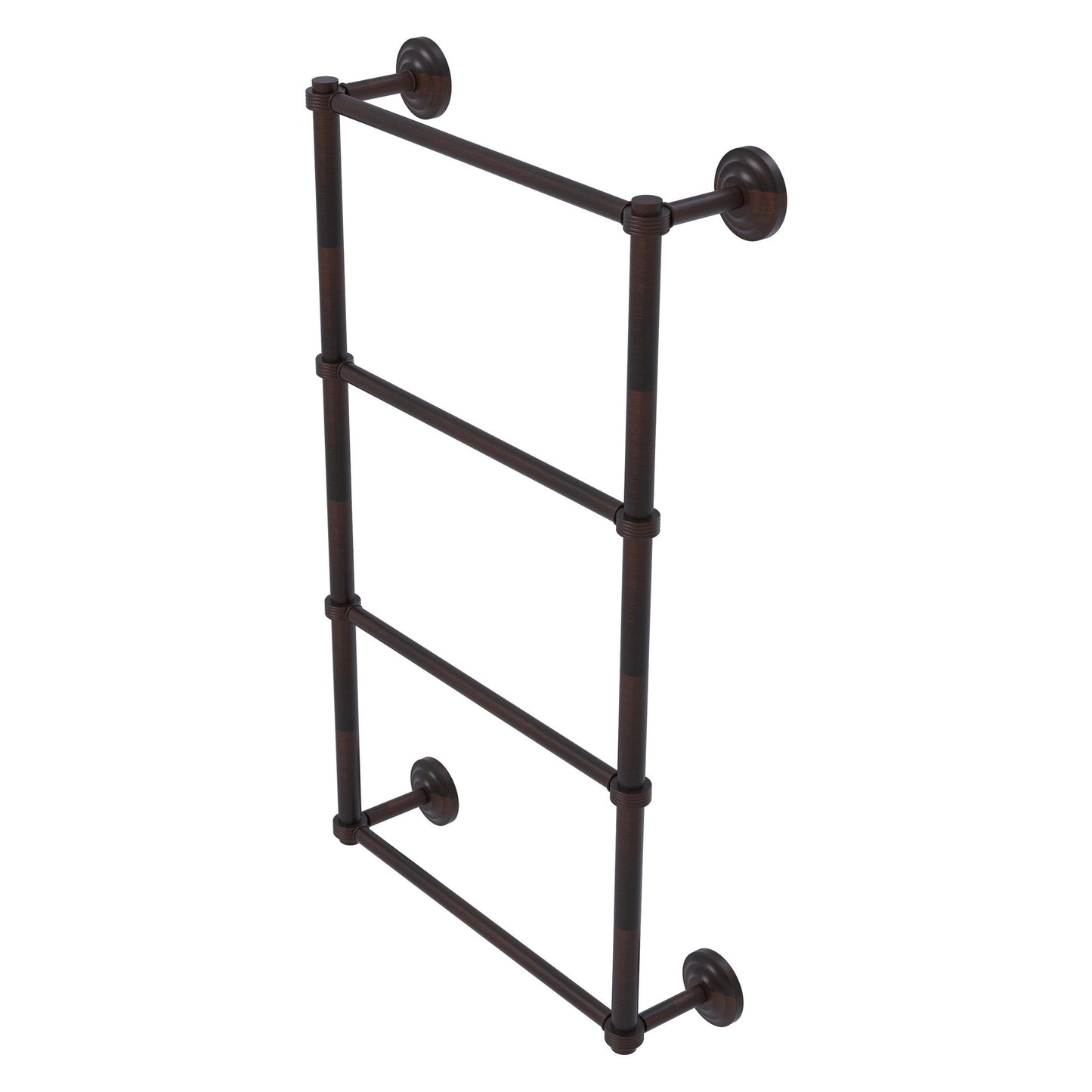 Allied Brass Que New 36" x 5.4" Venetian Bronze Solid Brass 4-Tier 36 Inches Ladder Towel Bar With Grooved Detail