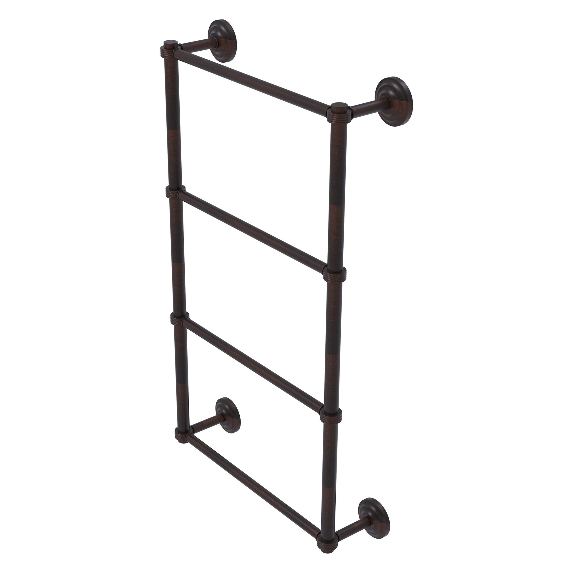 Allied Brass Que New 36" x 5.4" Venetian Bronze Solid Brass 4-Tier 36 Inches Ladder Towel Bar With Grooved Detail