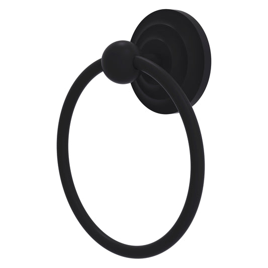 Allied Brass Que New 6" x 6" Matte Black Solid Brass Towel Ring