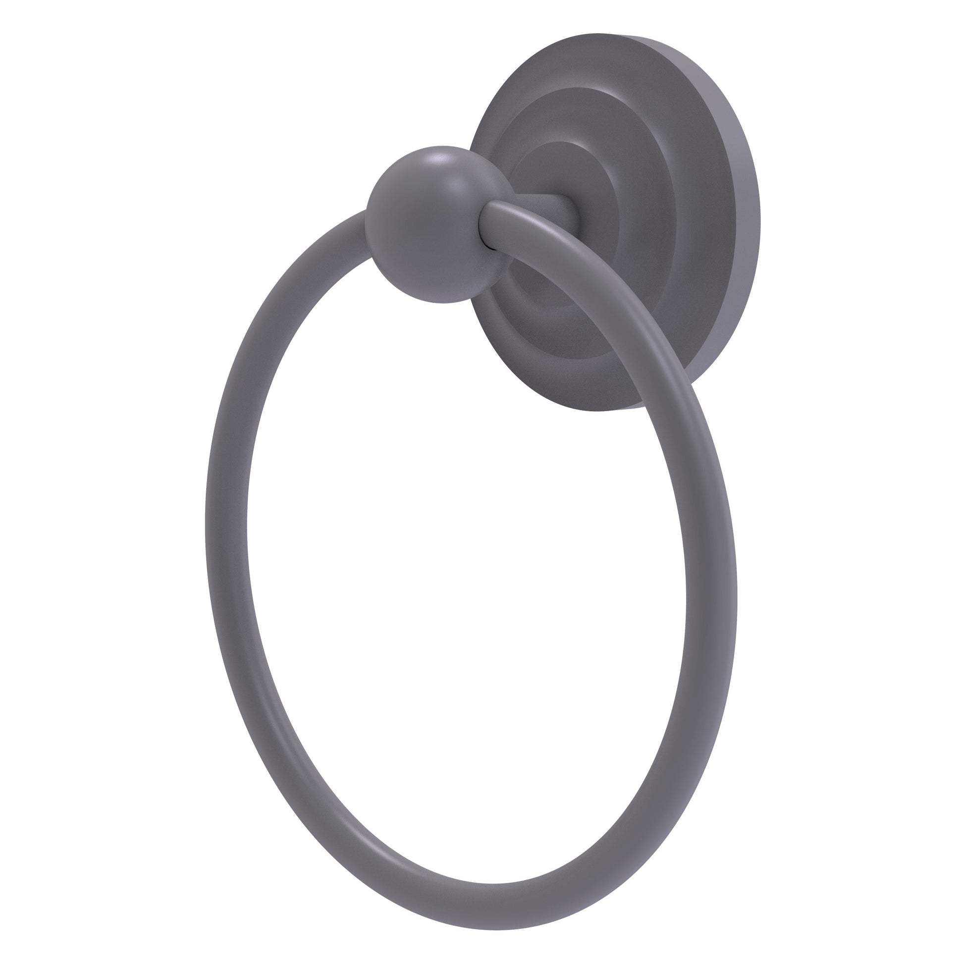 Allied Brass Que New 6" x 6" Matte Gray Solid Brass Towel Ring