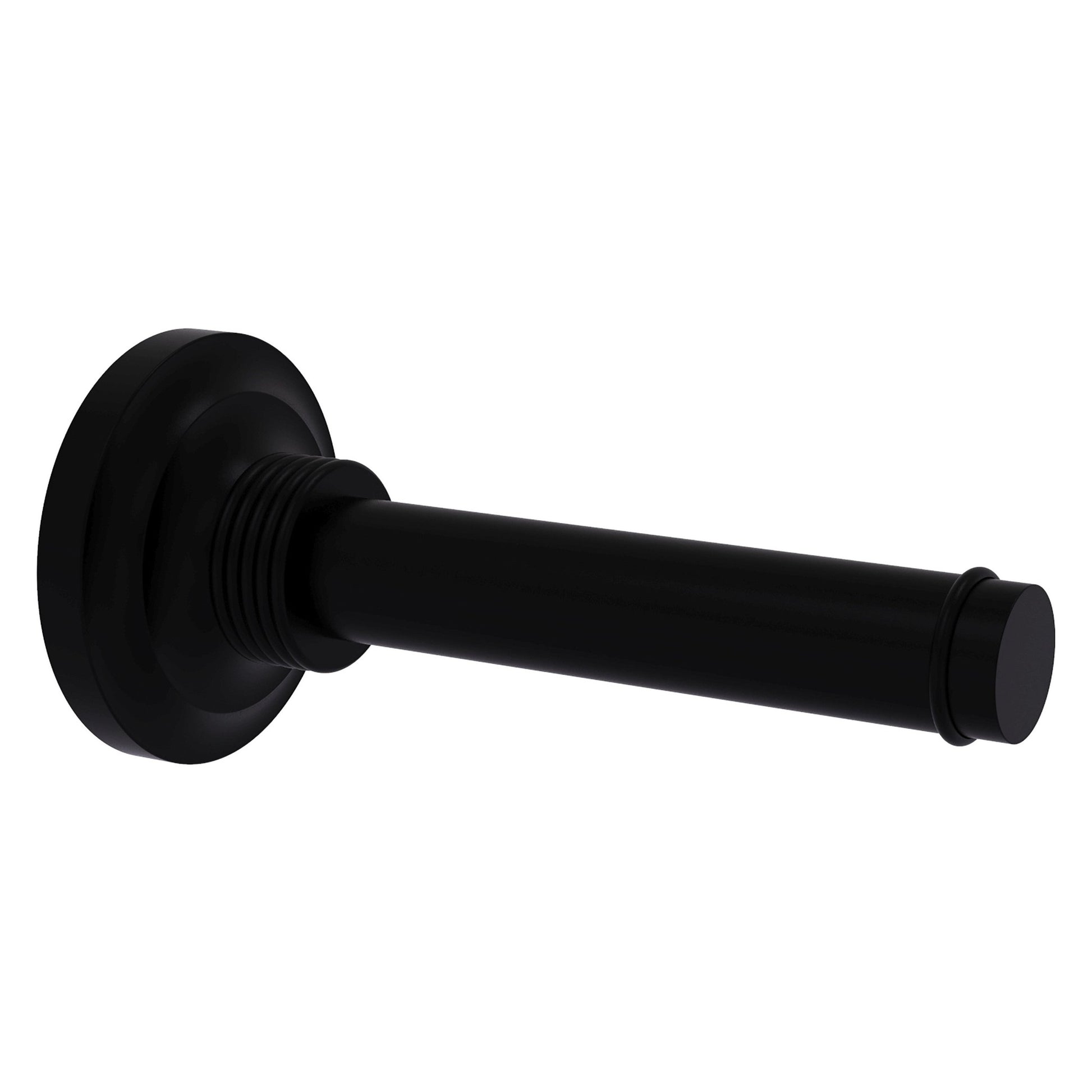 Allied Brass Que New 6.4" x 3" Matte Black Solid Brass Horizontal Reserve Roll Toilet Paper Holder