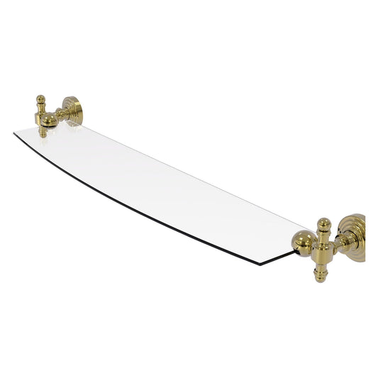 Allied Brass RW-33/24-UNL Retro Wave 24" Unlacquered Brass Glass Shelf