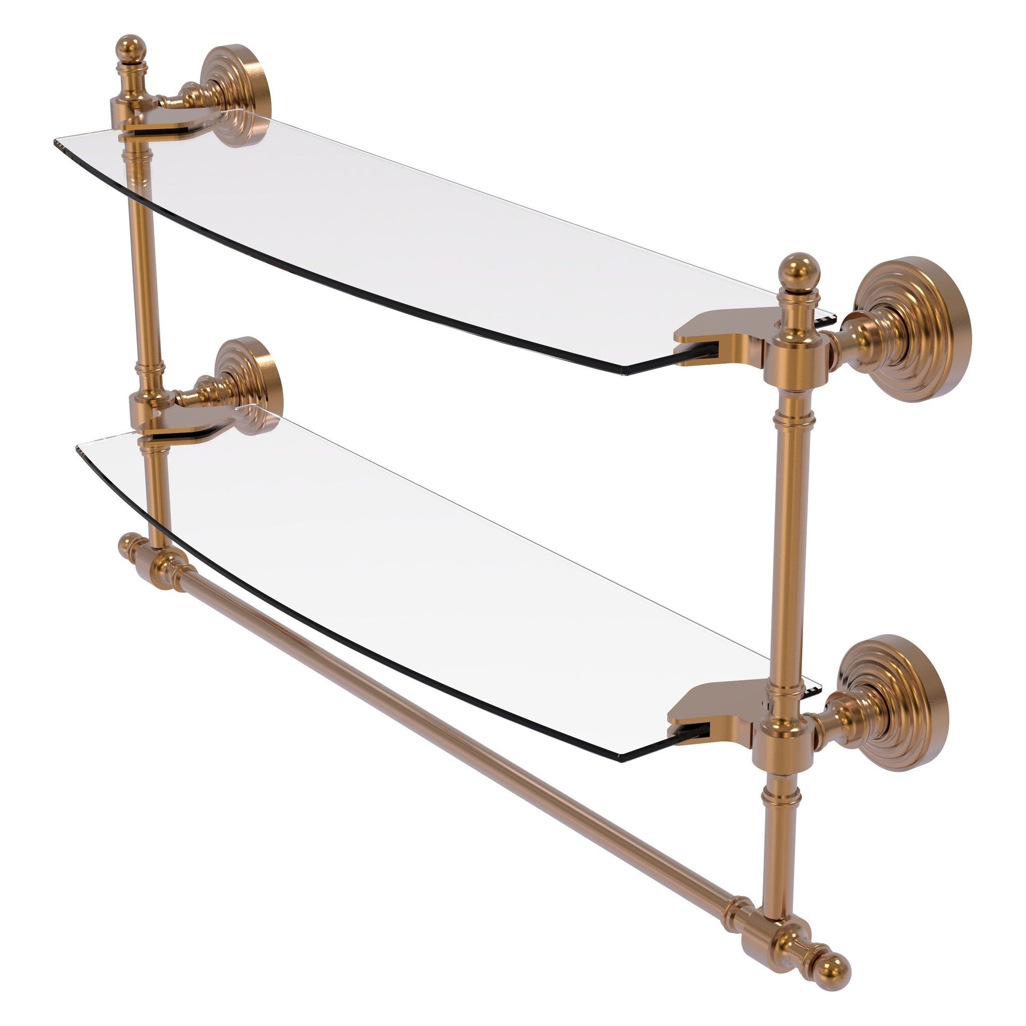 Mensola Angolare In Vetro A Due Ripiani – Allied Brass – Ottone Massiccio – Per Bagno – Modello RC-3-BBR