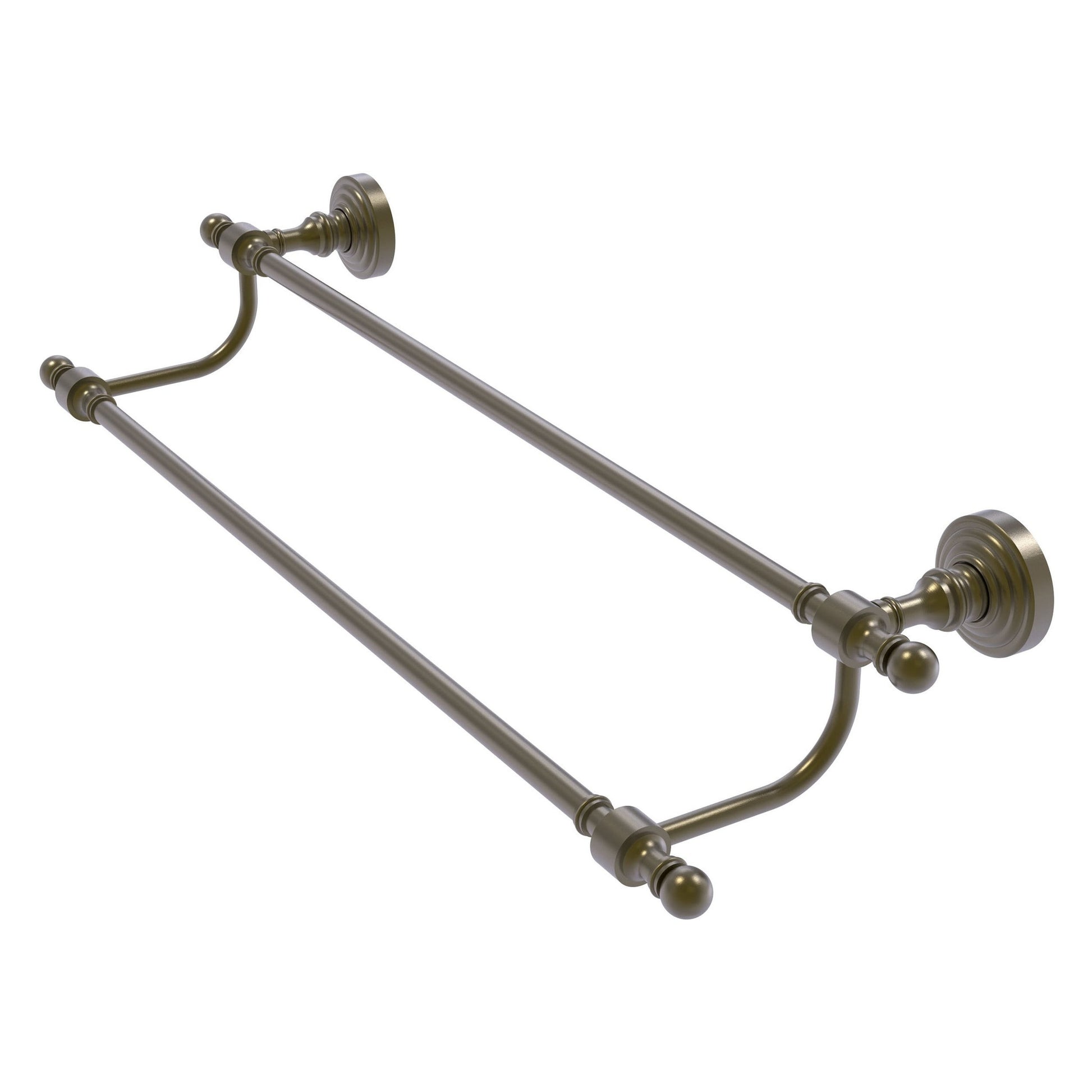 Allied Brass RW-72/18-ABR Retro Wave 18" Double Antique Brass Towel Bar