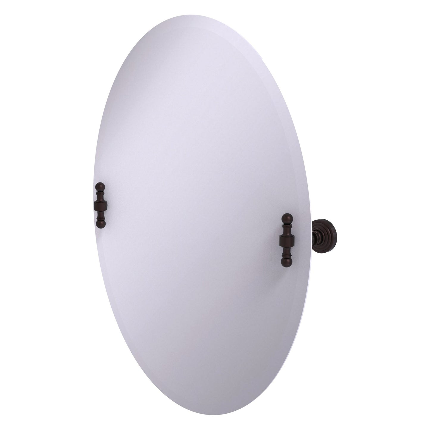 Allied Brass RW-91-ABZ Retro Wave Antique Bronze Oval Frameless Tilt Wall Mirror