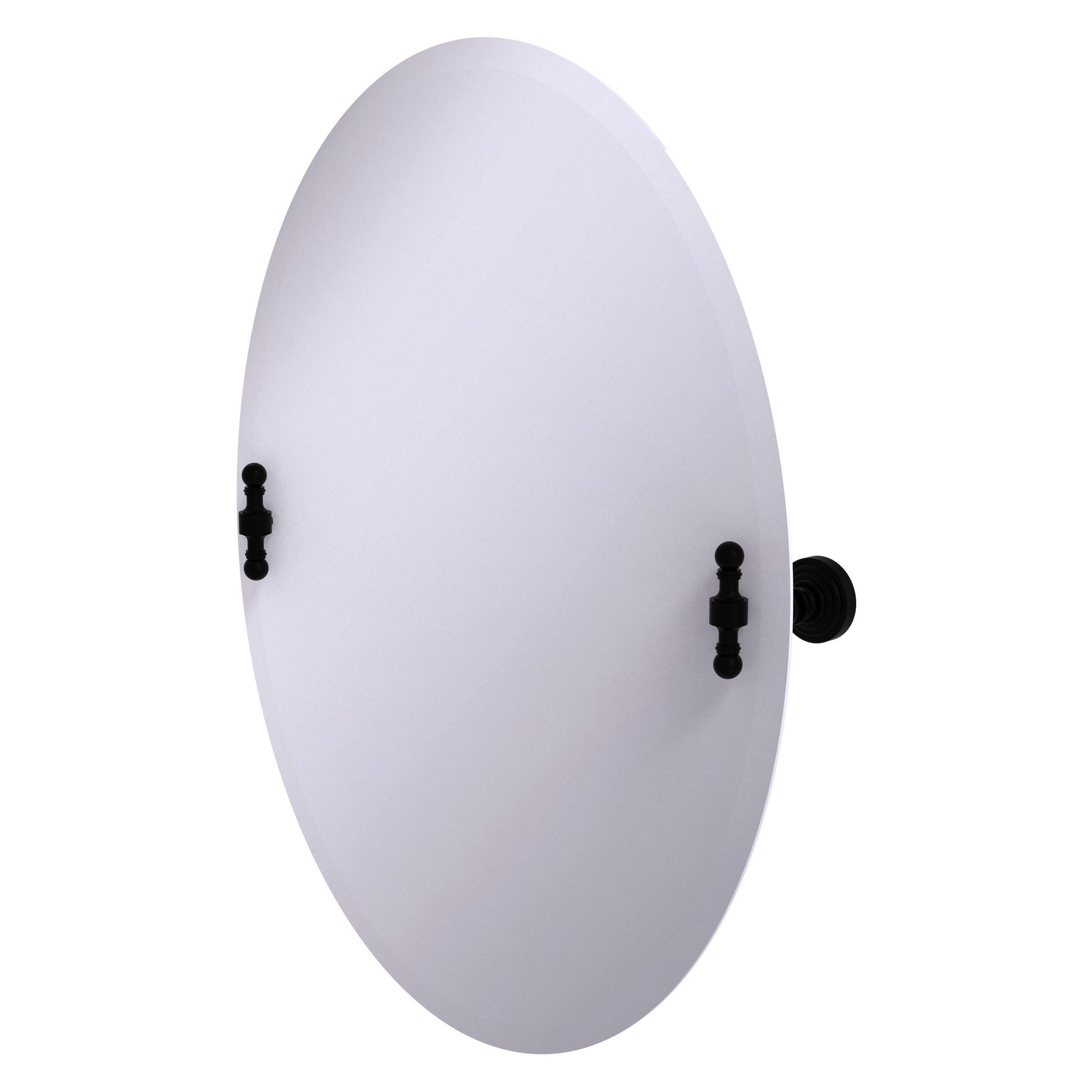 Allied Brass RW-91-BKM Retro Wave Matte Black Oval Frameless Tilt Wall Mirror