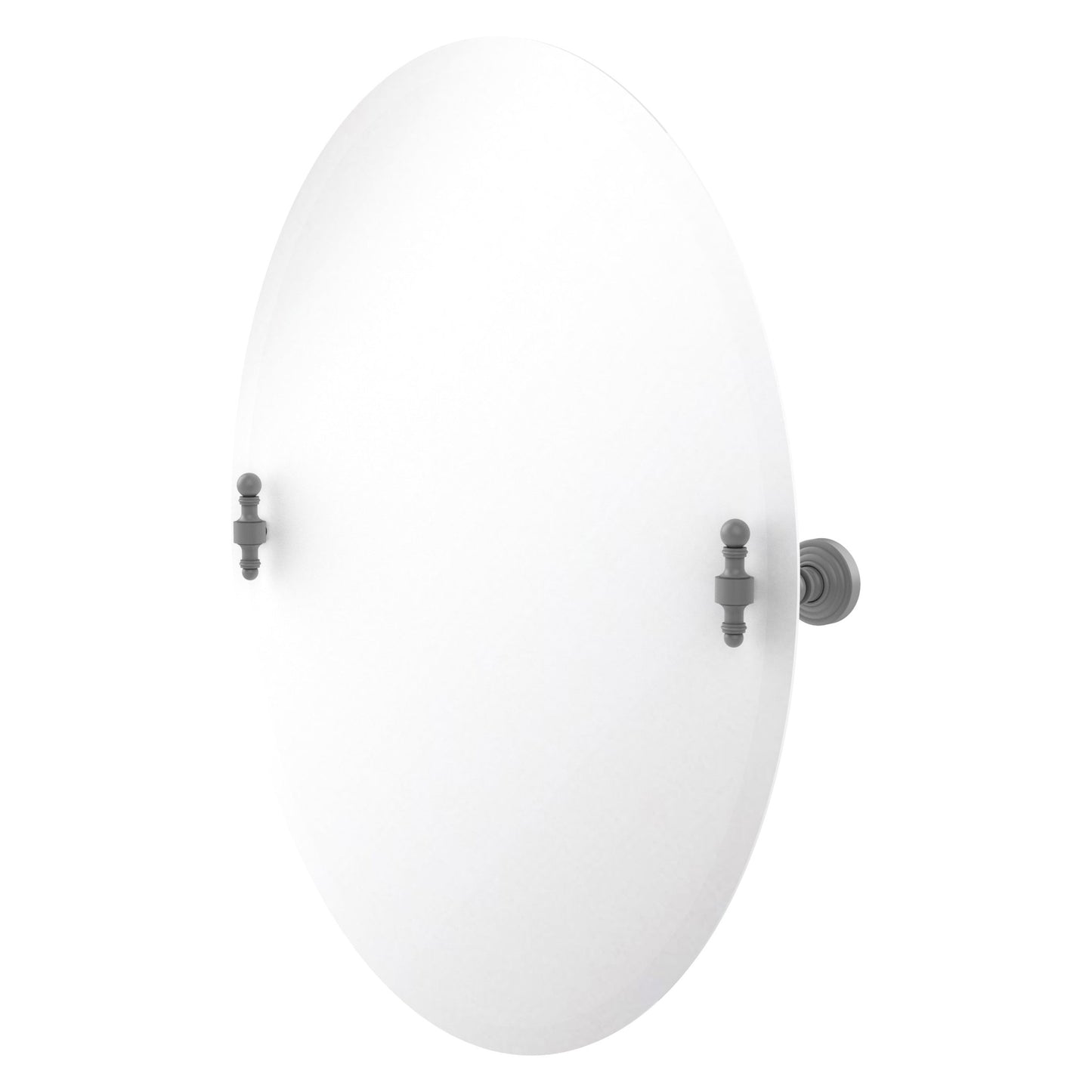 Allied Brass RW-91-GYM Retro Wave Matte Gray Oval Frameless Tilt Wall Mirror