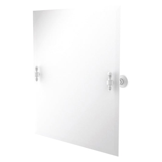 Allied Brass RW-92-WHM Retro Wave Matte White Rectangular Frameless Tilt Wall Mirror