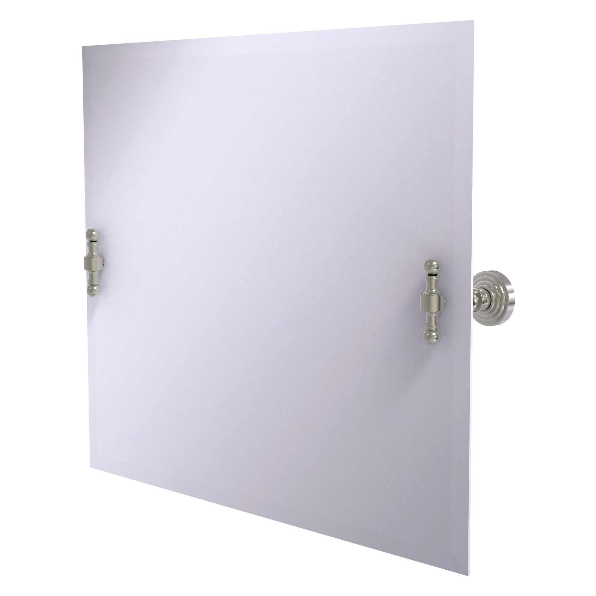 Allied Brass RW-93-SN Retro Wave Satin Nickel Landscape Rectangular Frameless Tilt Wall Mirror