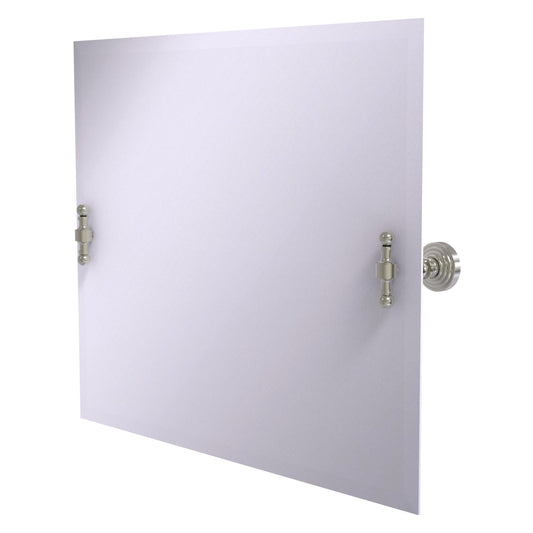 Allied Brass RW-93-SN Retro Wave Satin Nickel Landscape Rectangular Frameless Tilt Wall Mirror