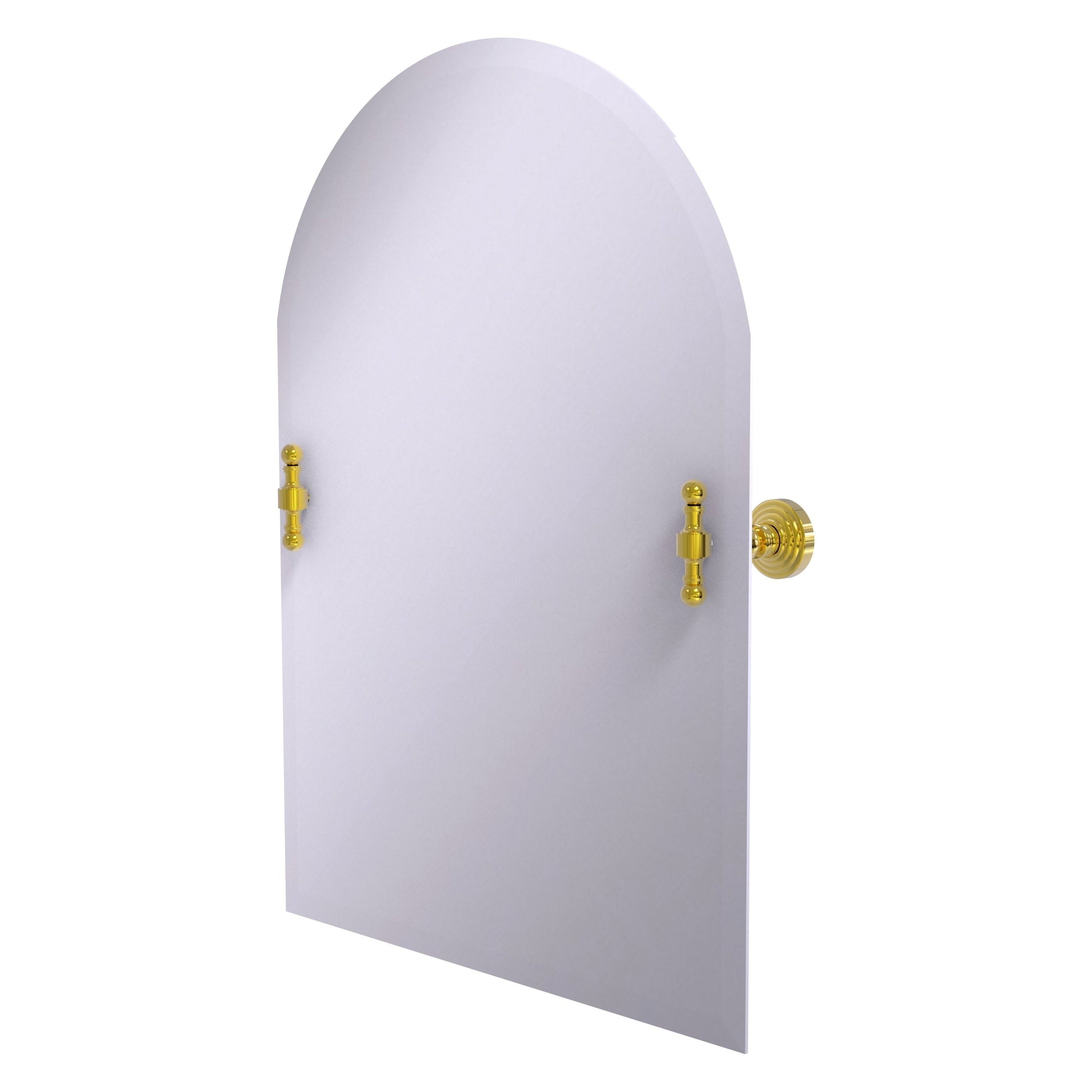 Allied Brass RW-94-PB Retro Wave Polished Brass Arched Top Frameless Tilt Wall Mirror