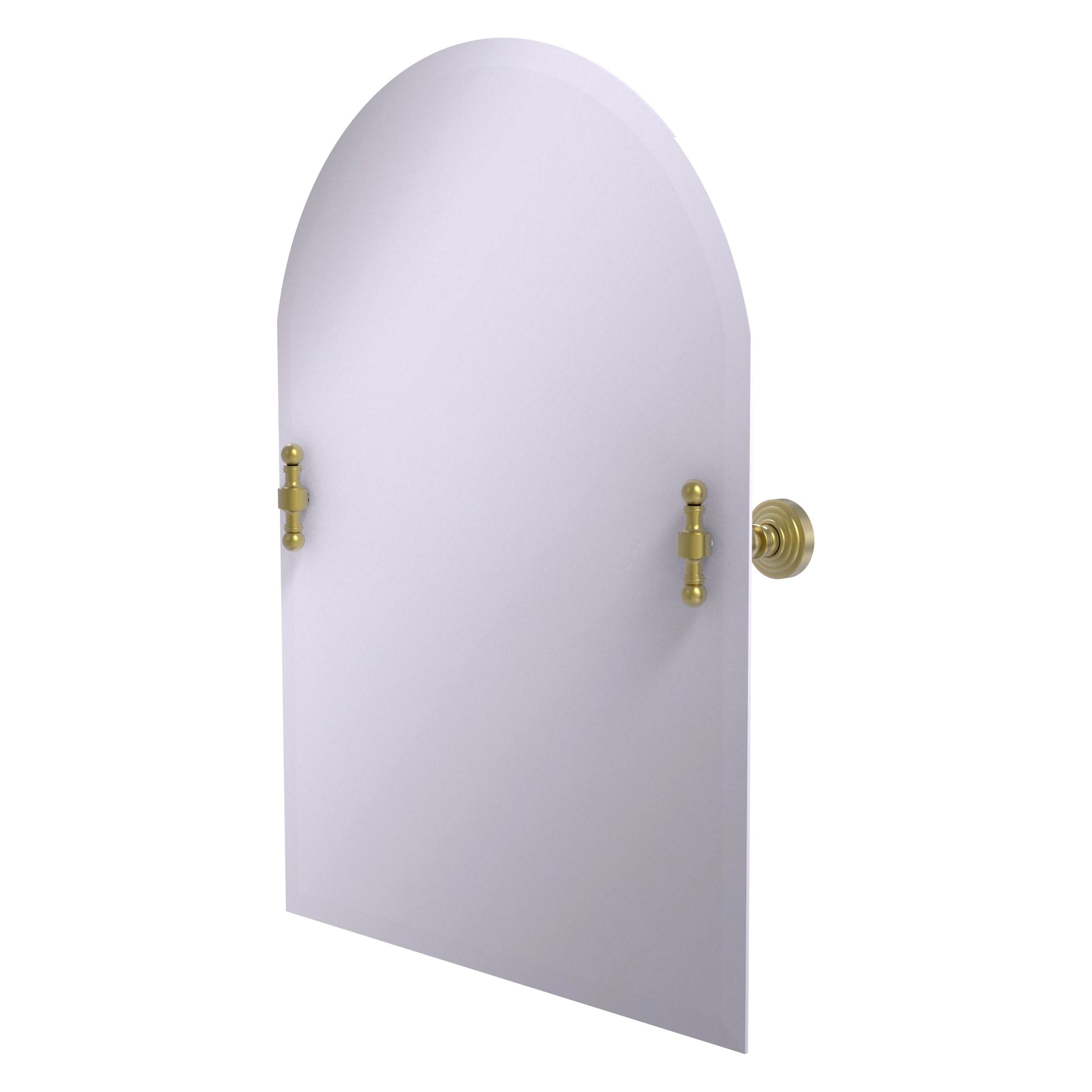 Allied Brass RW-94-SBR Retro Wave Satin Brass Arched Top Frameless Tilt Wall Mirror