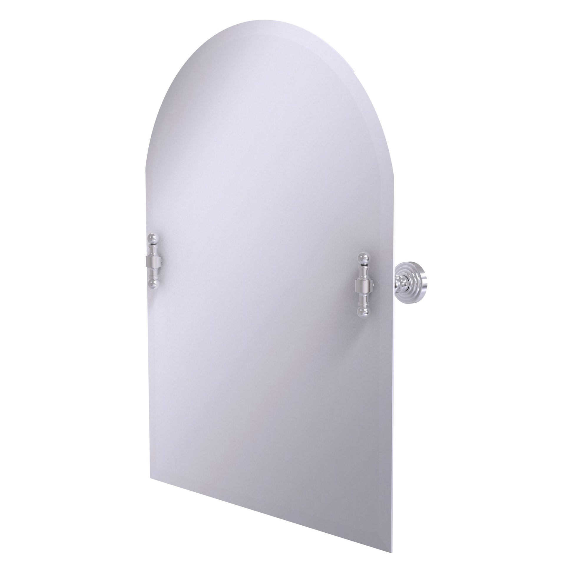 Allied Brass RW-94-SCH Retro Wave Satin Chrome Arched Top Frameless Tilt Wall Mirror