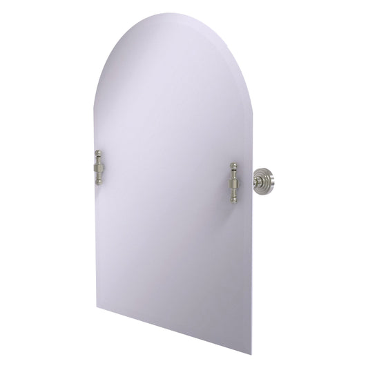 Allied Brass RW-94-SN Retro Wave Satin Nickel Arched Top Frameless Tilt Wall Mirror