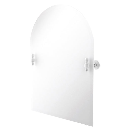 Allied Brass RW-94-WHM Retro Wave Matte White Arched Top Frameless Tilt Wall Mirror