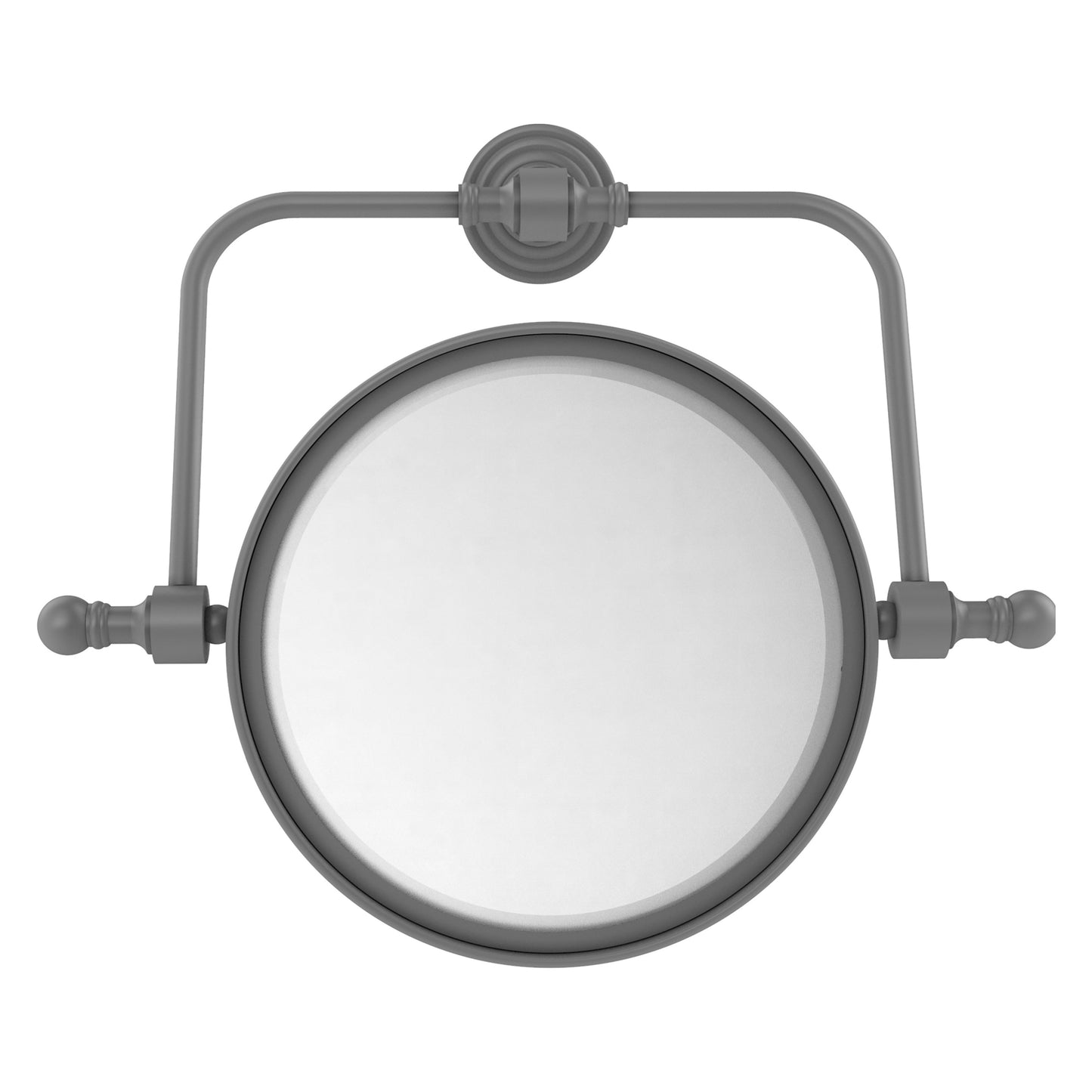 Allied Brass RWM-4/2X-GYM Retro Wave 8" Matte Gray Make-Up Mirrors