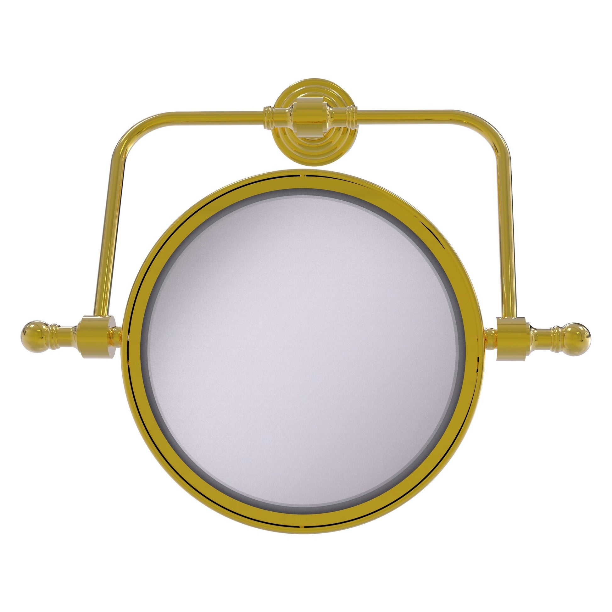 Allied Brass RWM-4/2X-PB Retro Wave 8" Polished Brass Make-Up Mirrors