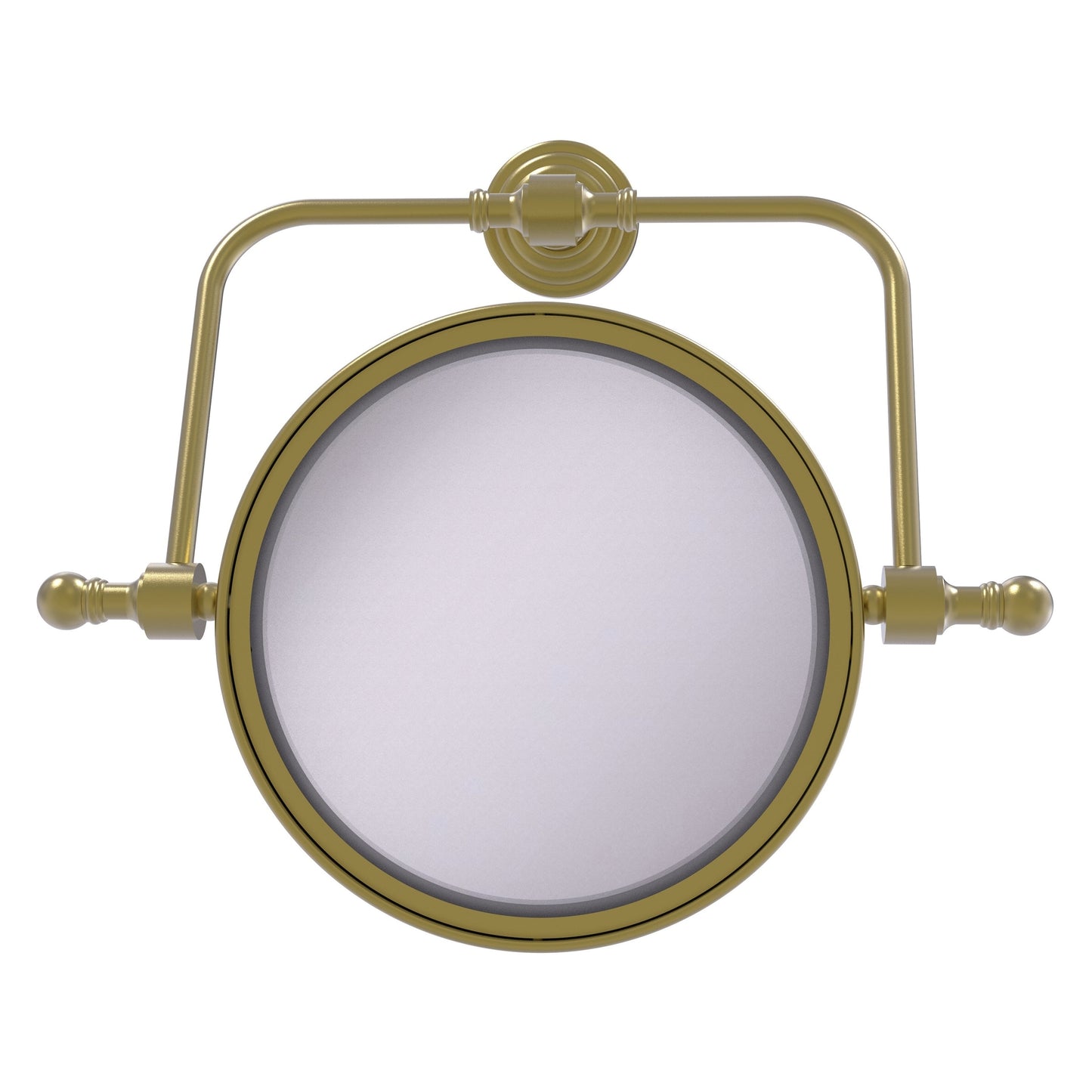 Allied Brass RWM-4/2X-SBR Retro Wave 8" Satin Brass Make-Up Mirrors