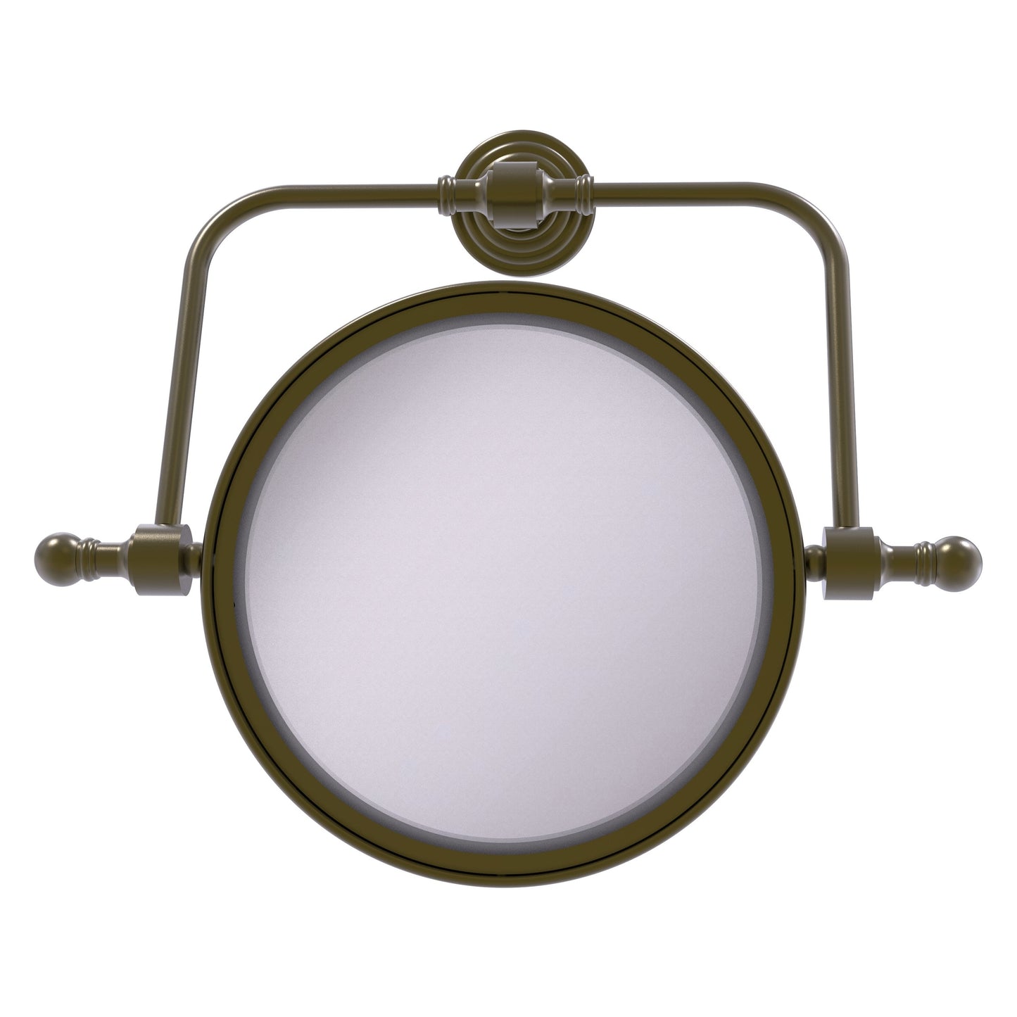 Allied Brass RWM-4/3X-ABR Retro Wave 8" Antique Brass Wall-Mounted Swivel Make-Up Mirror