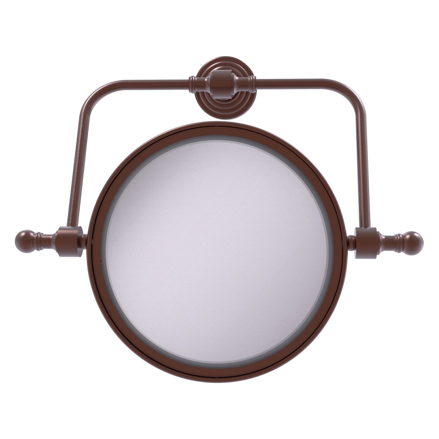 Allied Brass RWM-4/3X-CA Retro Wave 8" Antique Copper Wall-Mounted Swivel Make-Up Mirror