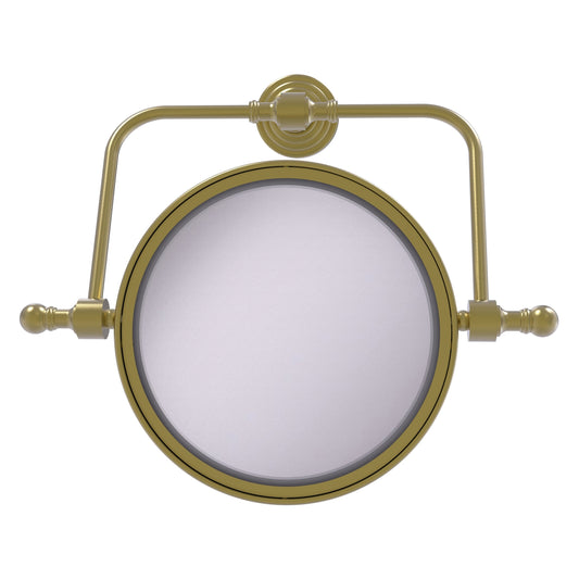 Allied Brass RWM-4/3X-SBR Retro Wave 8" Satin Brass Wall-Mounted Swivel Make-Up Mirror