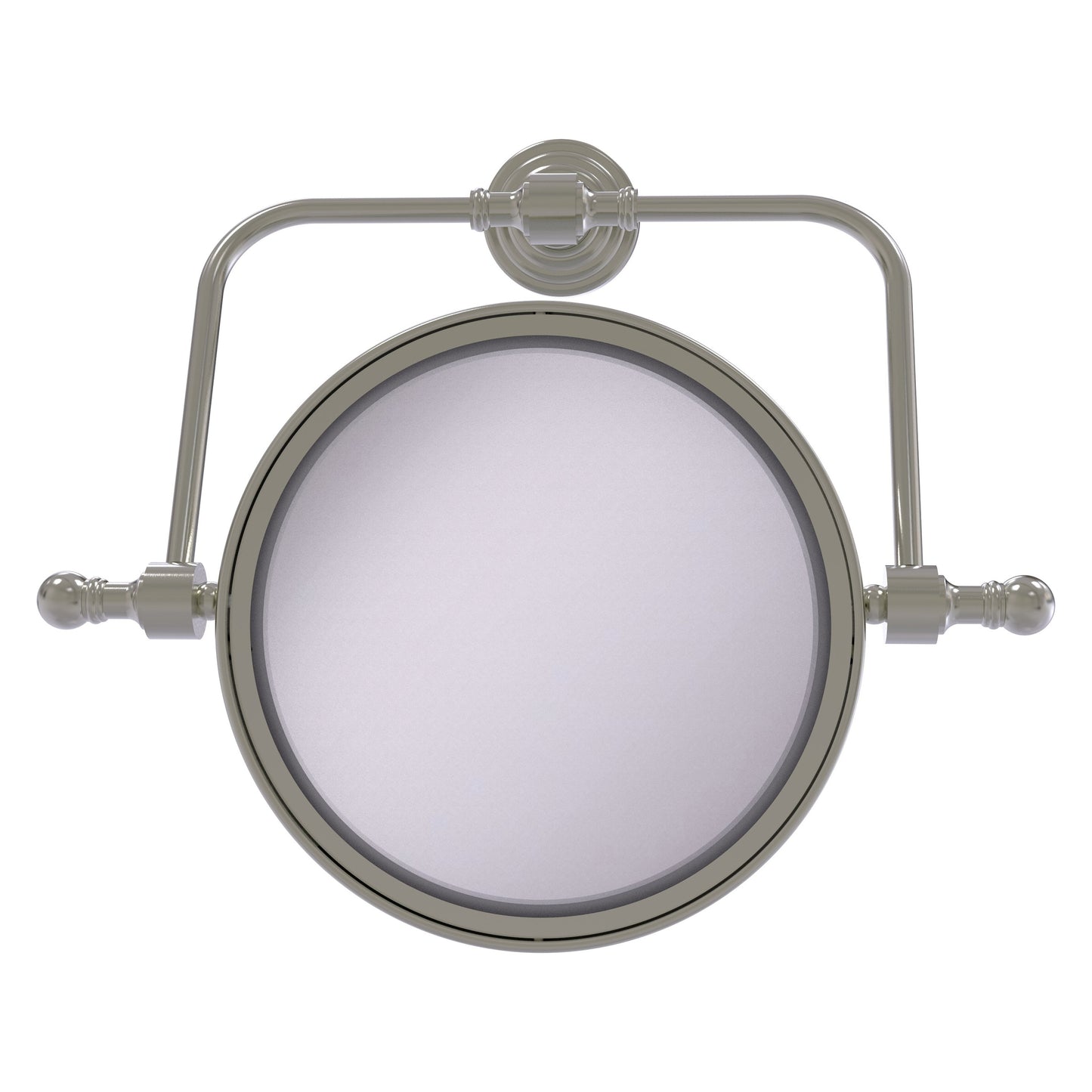 Allied Brass RWM-4/3X-SN Retro Wave 8" Satin Nickel Wall-Mounted Swivel Make-Up Mirror