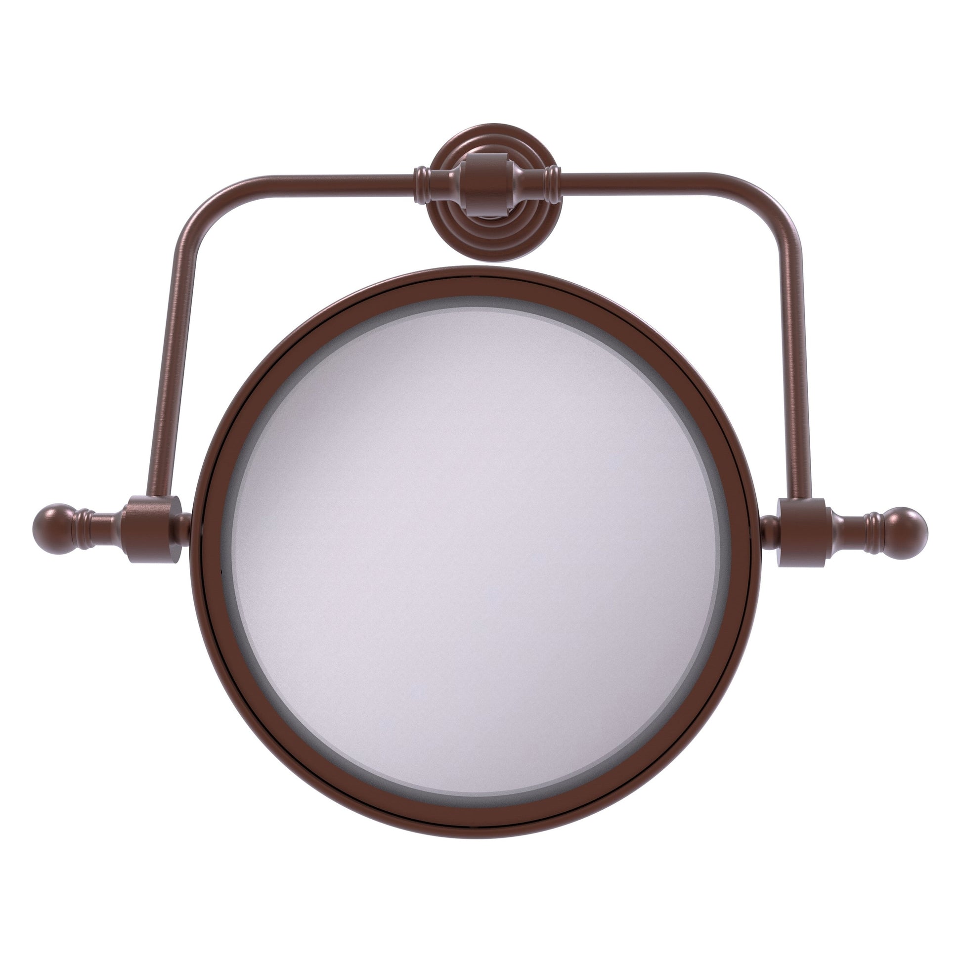 Allied Brass RWM-4/4X-CA Retro Wave 8" Antique Copper Wall-Mounted Swivel Make-Up Mirror