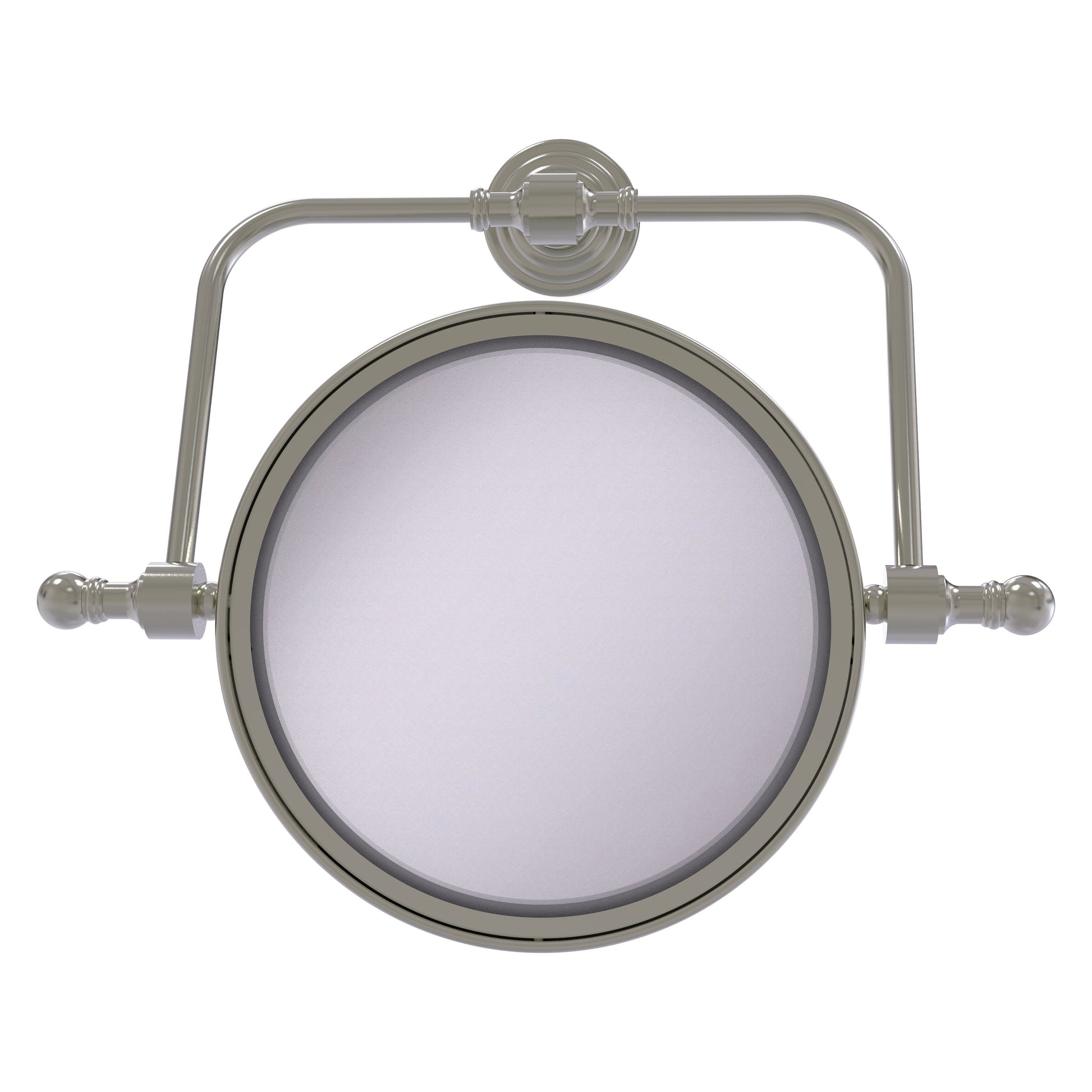 Allied Brass RWM-4/4X-SN Retro Wave 8" Satin Nickel Wall-Mounted Swivel Make-Up Mirror